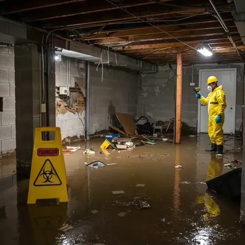 Flooded Basement Electrical Hazard in Newell, WV Property